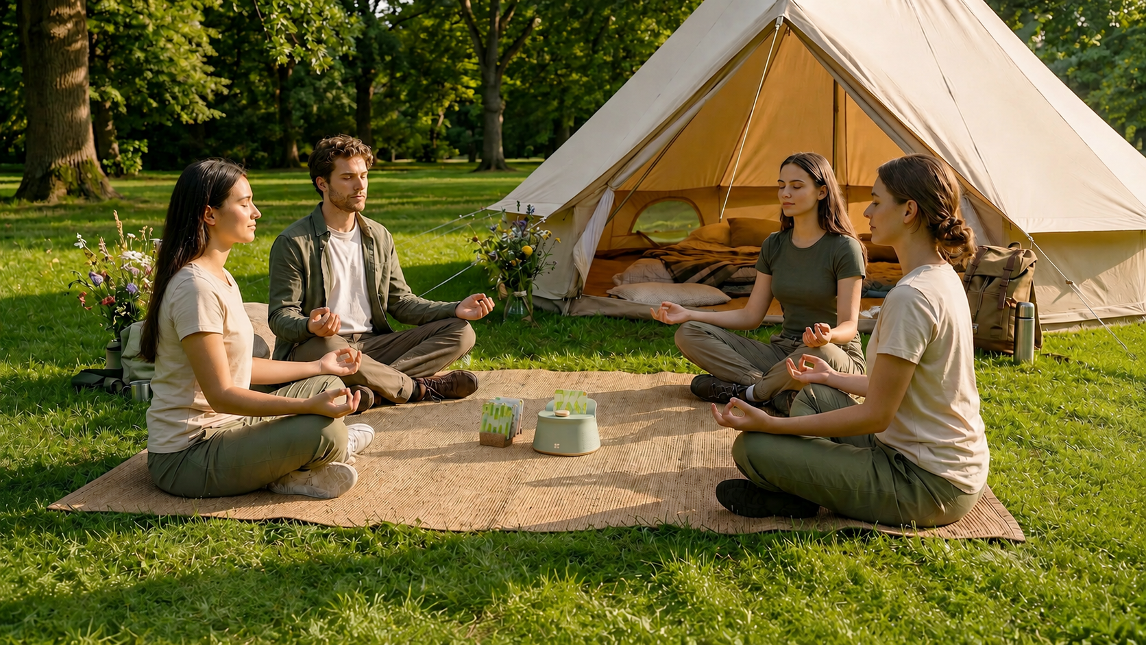 People sitting together outdoors in natural daylight.